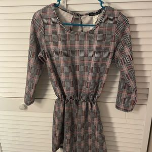 Black, red, white pattern romper